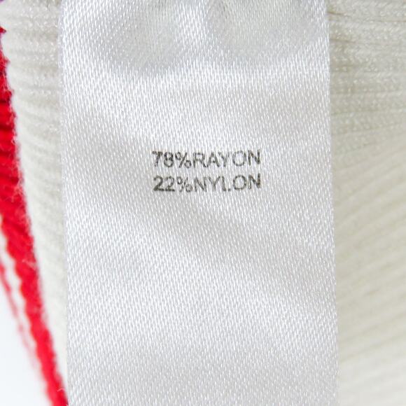 Embossed Cream Striped Sweater Classic Knit Medium Preppy - Picture 5 of 6